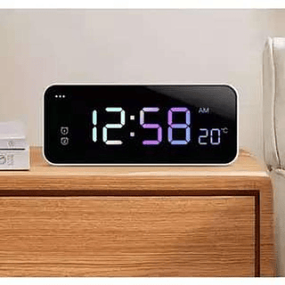 Relógio Eletrônico LED Despertador de Mesa Relógio Luminoso Multifuncional Oásis
