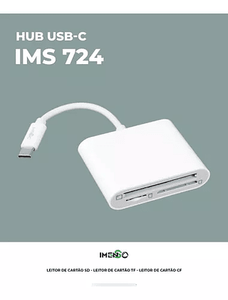 Leitor De Cartão USB-C Cartão SD Cartão TF Cartão CF Imenso
