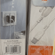 Cabo de Dados Carga Rápida USB-C para Type-C Kaidi