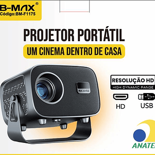 Projetor Portátil Bluetooth Wifi Hdmi Android B-Max
