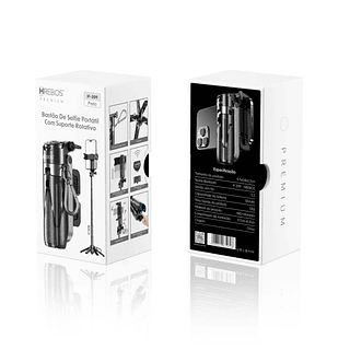 Mini Bastão de Selfie - Suporte Rotativo Hrebos