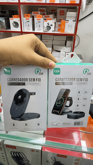 Carregador Magnético De 25W Suporte Vertical Dobrável 3 em 1 FAM