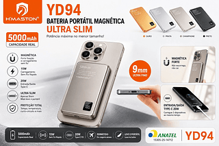 Carregador Magnético Ultrafino 5000 mAh H'Maston