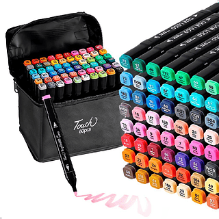 Kit 60 Marcadores Coloridos Touch 60 Cores