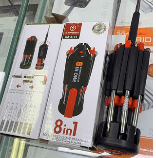 Multi Chave de Fendas Portátil 8 in 1 com Lanterna Kapbom