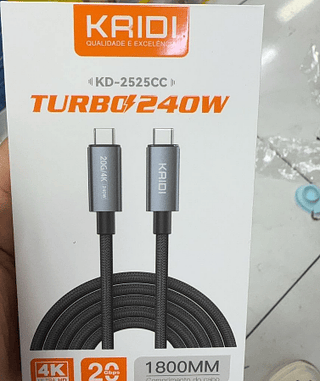 Cabo para Carregamento e Transferencia de Dados 240W 4K 2M Kaidi