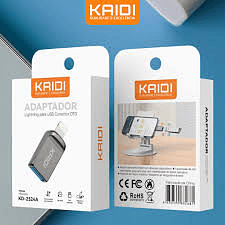 Adaptador OTG Entrada USB Saída Lightning Kaidi