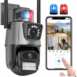 Camera de Segurança Externa IP Lente Dupla com 2 Antenas