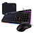 Kit Gamer Teclado ABNT2, Mouse RGB e Mousepad USB Delta