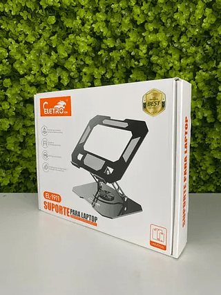 Suporte Giratório de Metal Preto Para Notebook Até 17" Eletromex