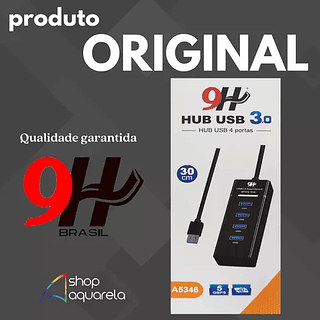 Hub 4 Portas Régua USB 3.0 com LED 9H