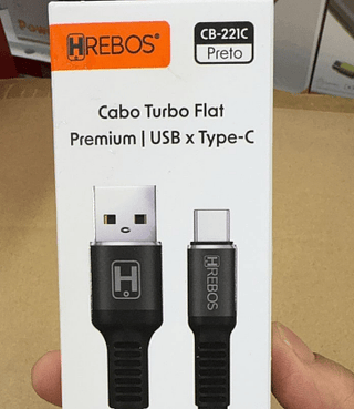 Cabo Turbo Flat Preto 2m Hrebos