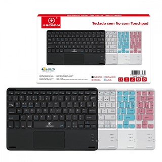 Teclado Compacto Sem Fio com Touchpad Kapbom