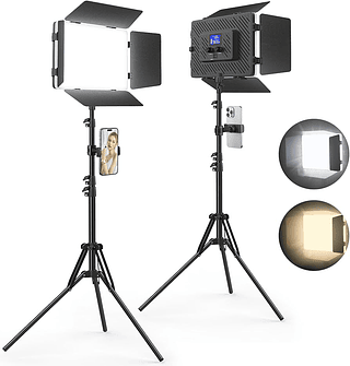 Painel de Led Portátil Iluminador 10" Polegadas com Tripé e Suporte para Celular