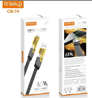 Cabo de Dados 4 em 1 USB/Tipo C + Iphone/Tipo C 65W 1M a'Gold