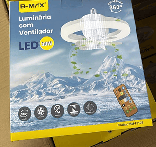 Ventilador De Teto Luz Led Com Controle Remoto 50W BMAX
