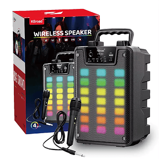 Caixa de Som Alto Falante Portátil com Microfone KBroad