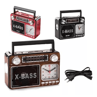 Rádio Vintage Recarregável Bluetooth Estilo Retro AM/FM Altomex