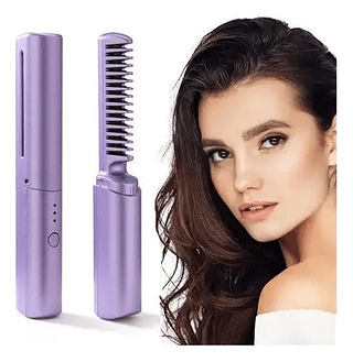 Mini Recarregável Pente Alisador De Cabelo Sem Fio Portátil
