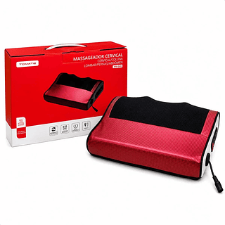 Massageador Elétrico Cervical Aquecimento Shiatsu 3 Niveis Tomate