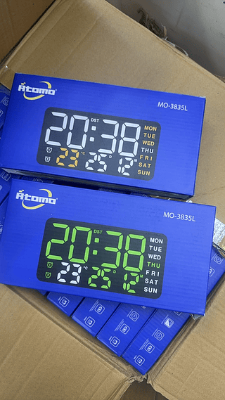 Relógio De Parede Digital Multifunções Led Atomo