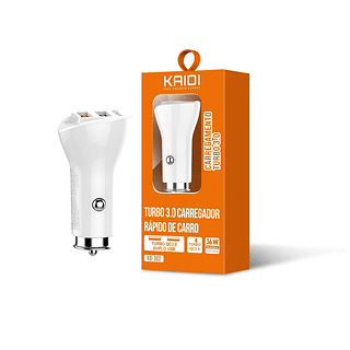 Turbo 3.0 carregador carro Veicular 36w Kaidi
