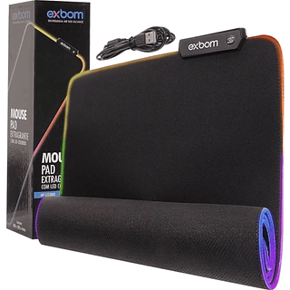 Mousepad Gamer Extra Grande Com Led Exbom