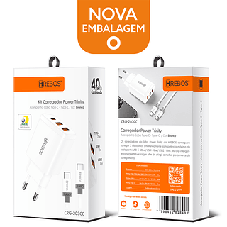 Kit Carregador Power Trinity 40w Hrebos