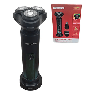Barbeador Masculino 3 Em 1 Recarregável Tomate