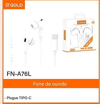 Fone de Ouvido Intra Auricular Tipo-C A'Gold
