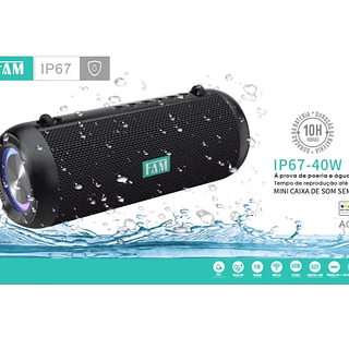 Caixa De Som Bluetooth 40w Ip67 Prova D'água FAM