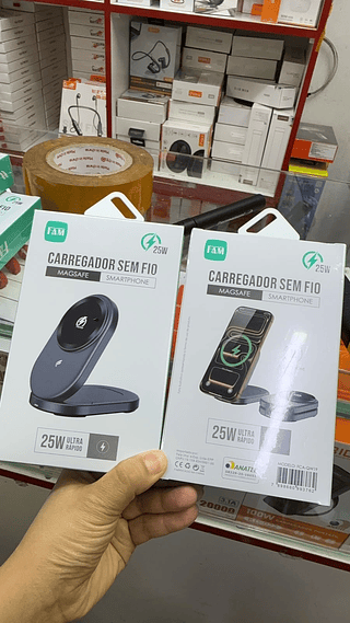 Carregador Magnético De 25W Suporte Vertical Dobrável FAM