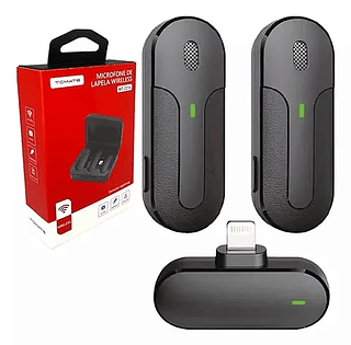 Microfone de lapela duplo sem fio