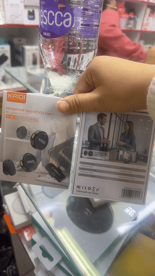 Microfone Lapela 2 Em 1 Magnético Kaidi
