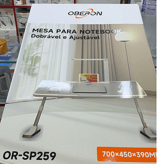 Mesa de laptop dobrável para cama com lâmpada de LED Oberon