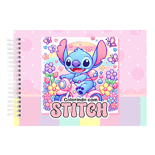 Caderno Espiral de Colorir Frozen/Stitch 50 Folhas