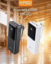 Power Bank Turbo Kaidi 22.5W de 20000mAh