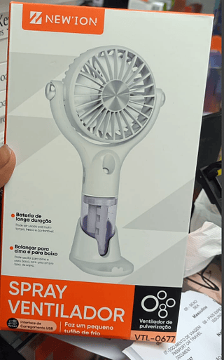 Mini Ventilador de Mão Recarregável com Umidificador de Nevoa
