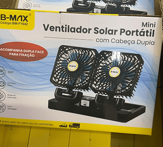 Mini Ventilador Solar Duplo Veicular Bmax