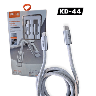 Cabo de Dados e Carregamento 120W Tipo-C x Tipo-C 1m Kaidi