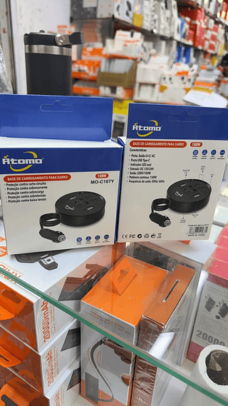 Inversor Energia De Carro Tomada 150w 12v/24v A 220v Usb Atomo
