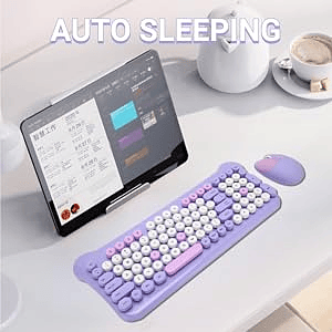 Kit Teclado + Mouse De Gatinho Colorido Sem Fio UltraMax