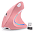 Mouse Vertical Wireless RGB Kapbom Rosa