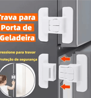 Trava De Segurança Fechadura Adesiva Multiuso Para Geladeira