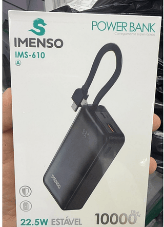 Carregador Portátil Power Bank Imenso Nano 10000mah 22.5w Turbo
