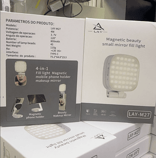 Luz de Preenchimento Selfie com Imã e Espelho LAY