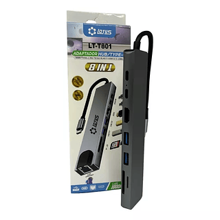 Adaptador Hub Extensor 8 Em 1 Tipo C Lotus
