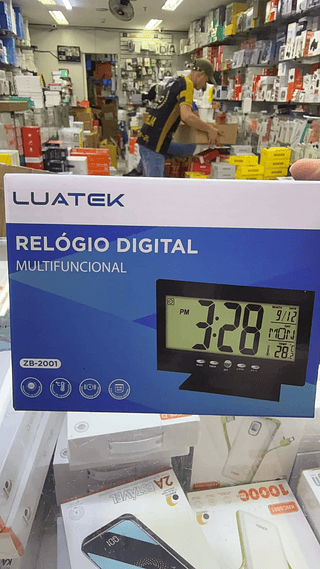 Relógio De Mesa Digital De Lcd Com Iluminação Led