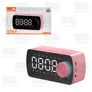 Relógio Despertador Com Caixa De Som 3W Eletromex
