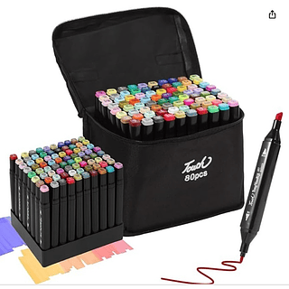 Kit 80 Marcadores Coloridos Touch 80 Cores